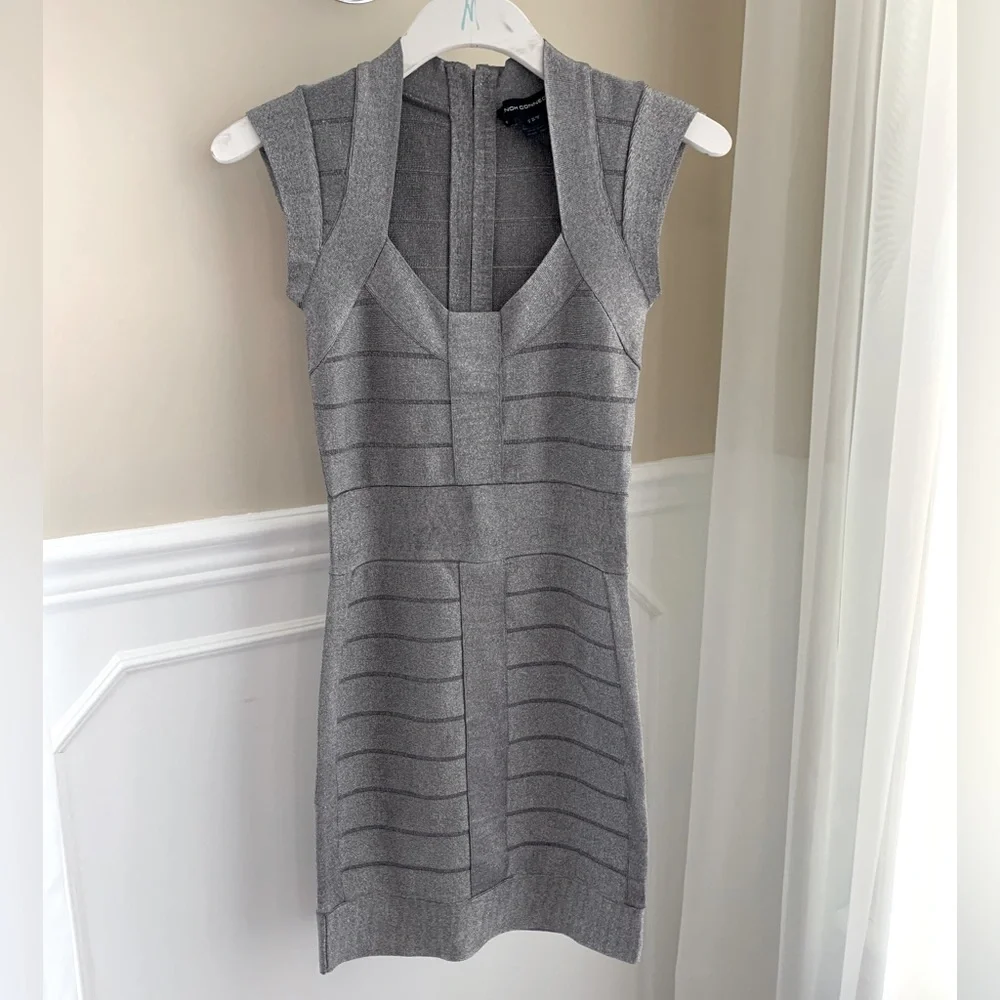 French connection size 2 metallic mini dress - Picture 3 of 16